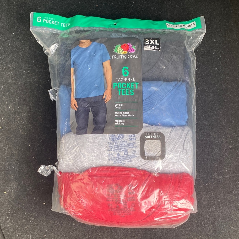 Fruit of the Loom Men's Short Sleeve Tees - Blue, Gray, Red